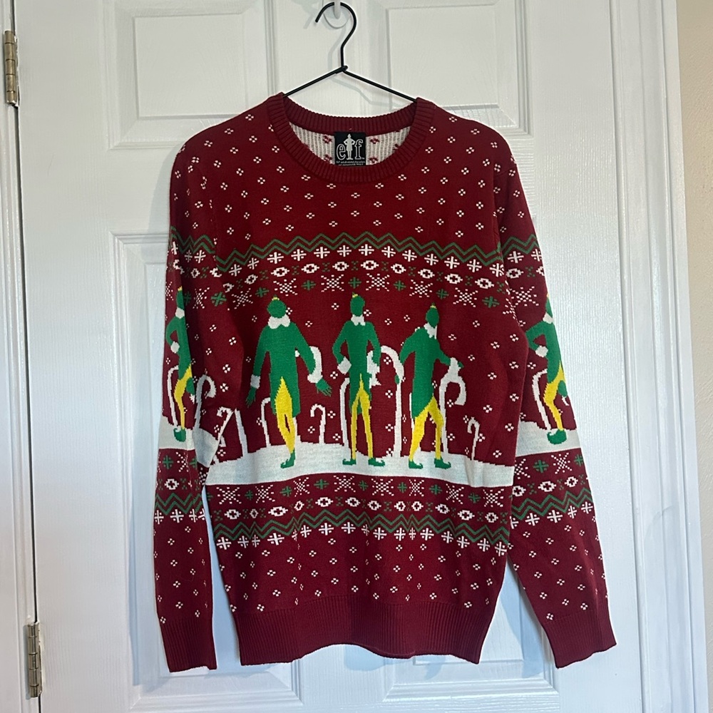 Elf Red Christmas Pattern Sweater